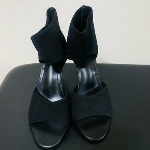 Elegant Black Nit Women's Sandal Bootie
